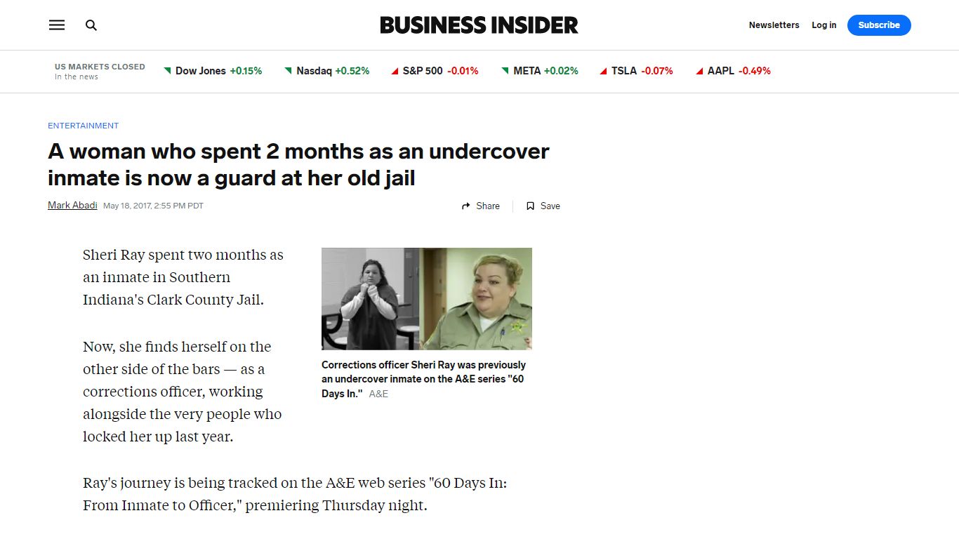 60 Days in Sheri Ray Clark County Jail Inmate to Officer - Business Insider